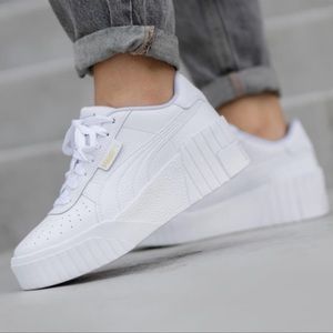 Puma | Shoes | Puma Cali Wedge Sneakers In White Leather | Poshmark